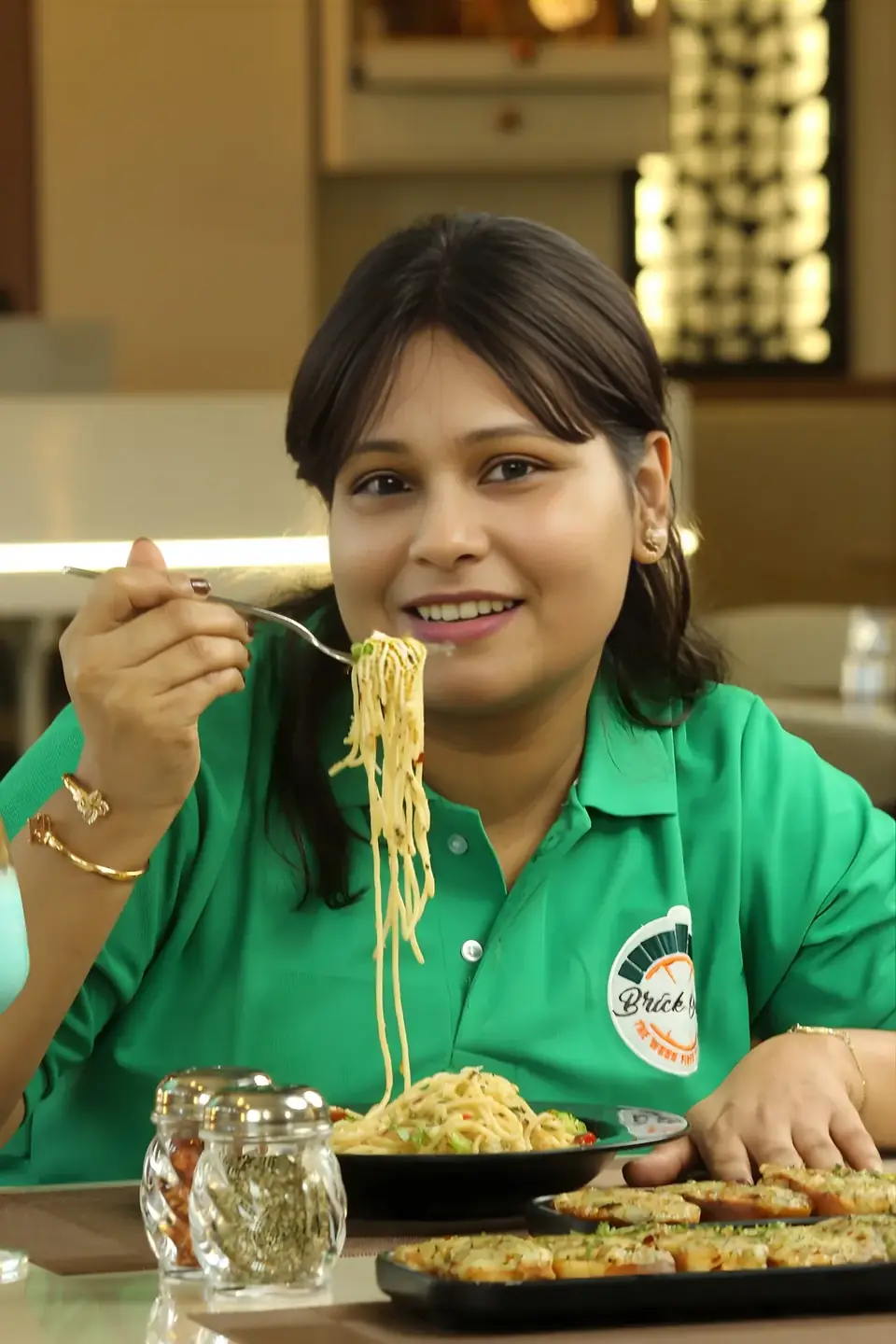 Guest enjoying a bowl of pasta