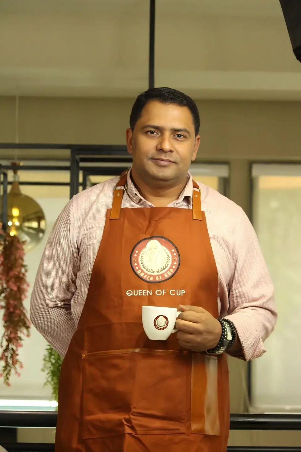 Barista with a coffee